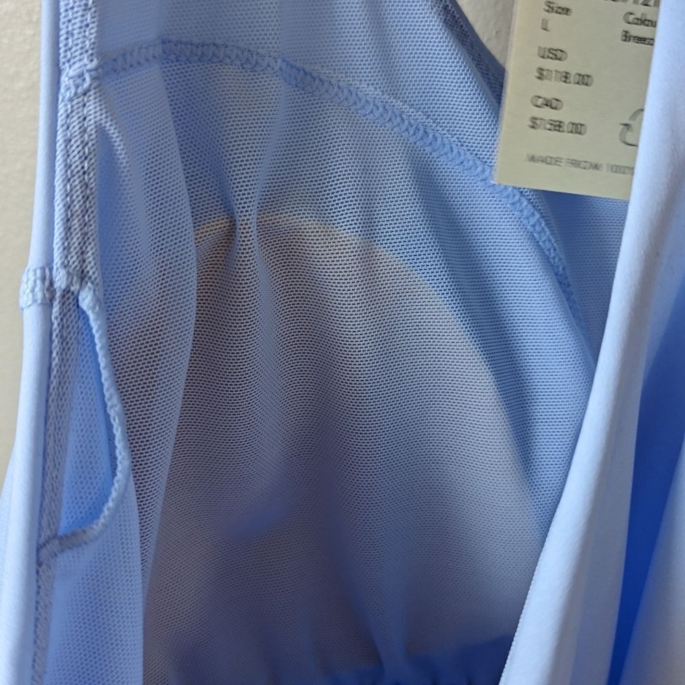NWT Sweaty‎ Betty Power Workout Unitard Shorts dress in Breeze Blue sz L - Picture 15 of 16